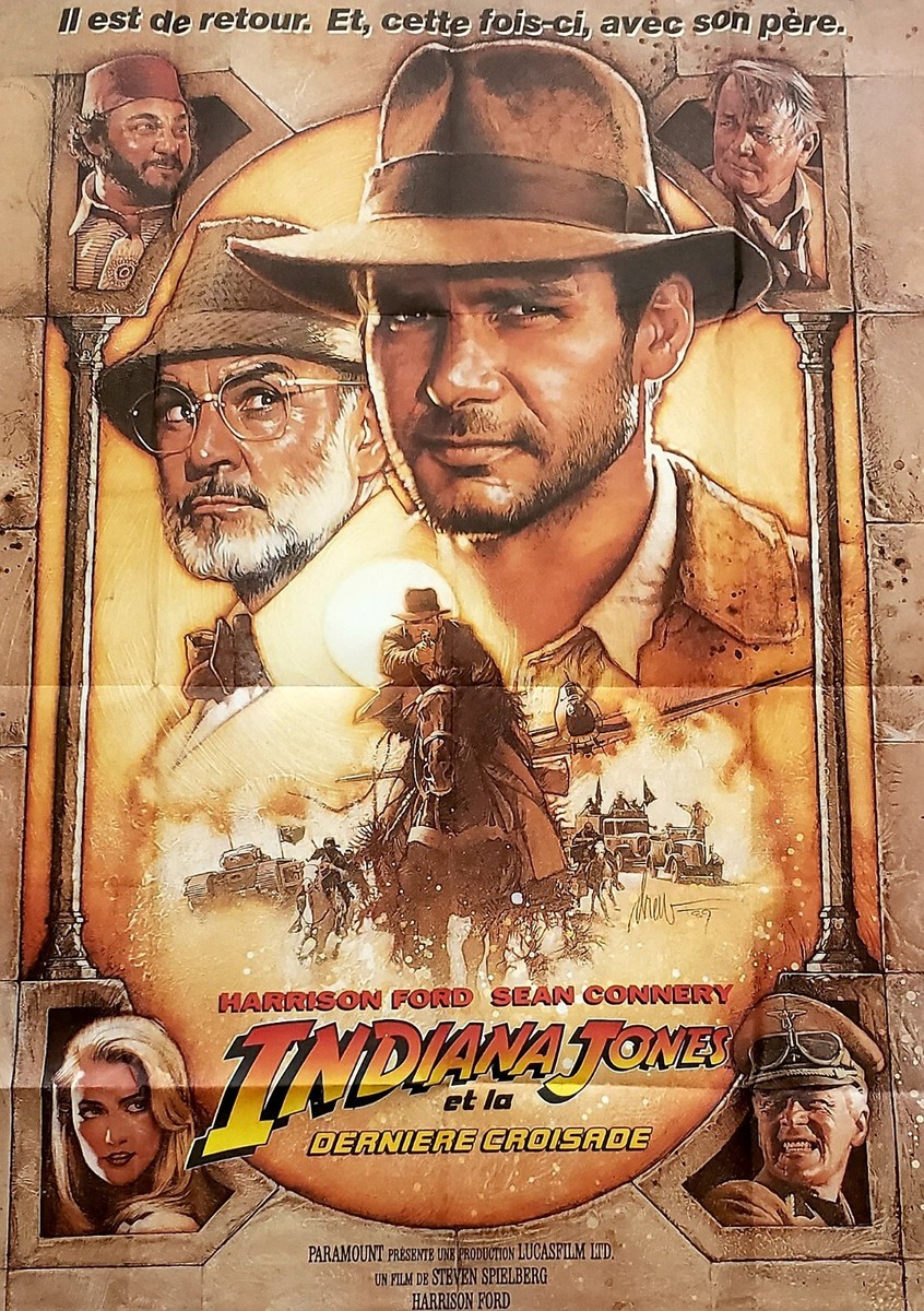 Indiana Jones The Last Crusade ポスター Vintage Original 1989 Indiana Jones and the LAST CRUSADE Movie