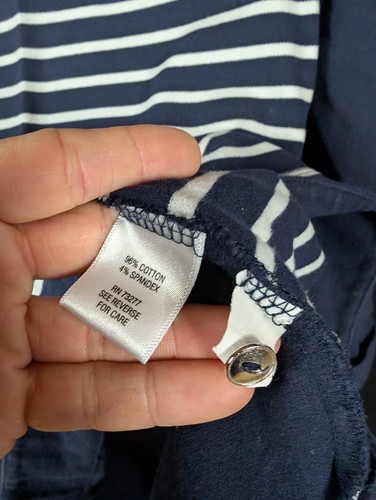 Camisas para mujer Croft & Barrow manga 3/4 azul marino y blanco con rayas medianas - Imagen 8 de 14