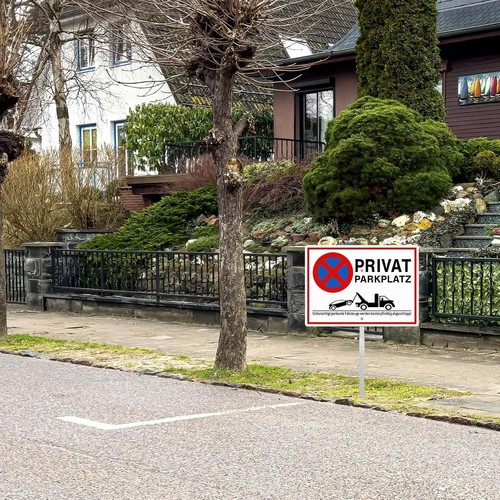 Privatparkplatz Schild, Parkverbot, Metall, reflektierend, mit Pfosten, Alumi... - Bild 7 von 11