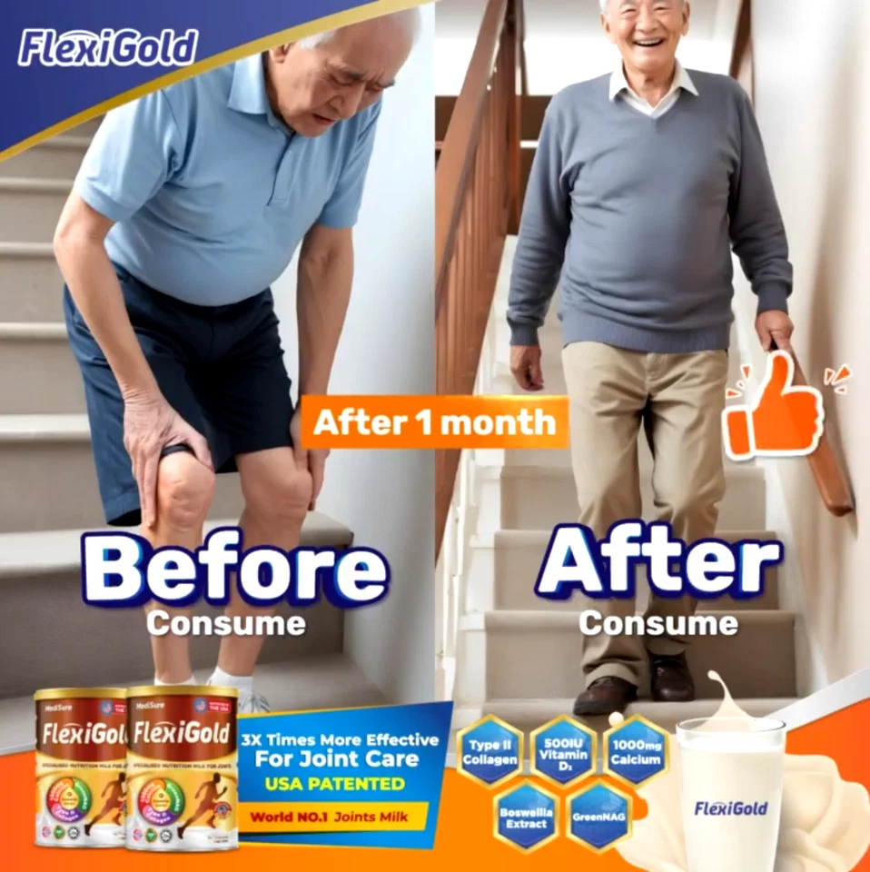 FlexiGold 牛奶 - 膝关节疼痛背痛 (800g) 背痛强化骨骼 — 第 2/4 张图片
