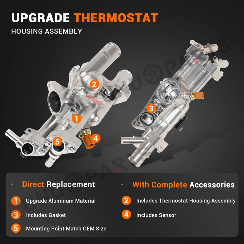 Conjunto de carcasa de termostato mejorado para Hyundai Sonata 2011-2014 2,0 L Turbo Foto 4 de 4
