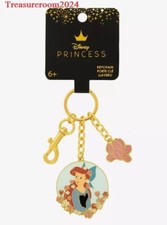 LOUNGEFLY Disney LARGE Little Mermaid Ariel Floral Portrait Keychain NEW 