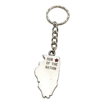 1984 I Love Chicago Illinois Rawcliffe Pewter Keychain Key Ring P Davis