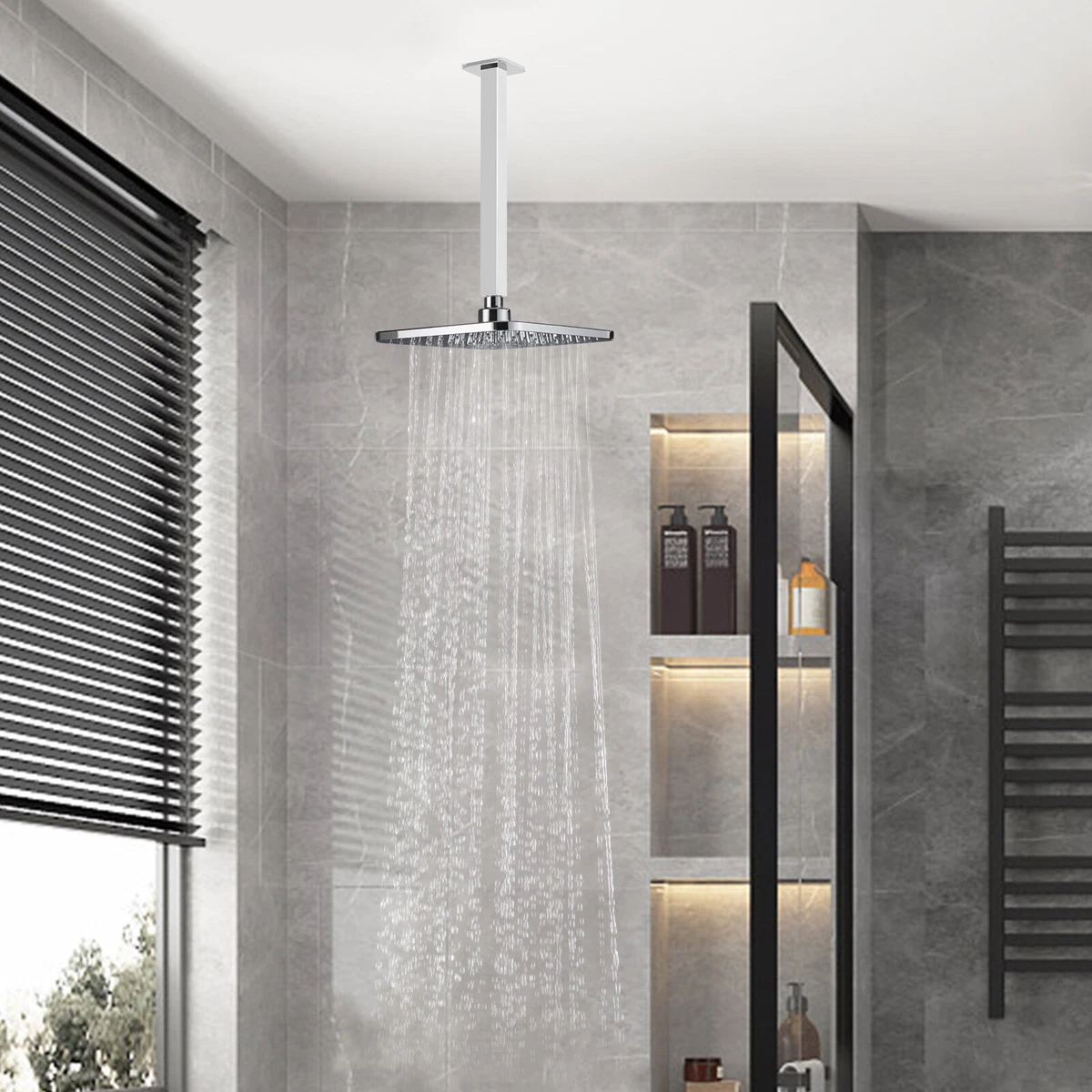 Ceiling Rain Shower Head Distance From Wall Shelly Lighting