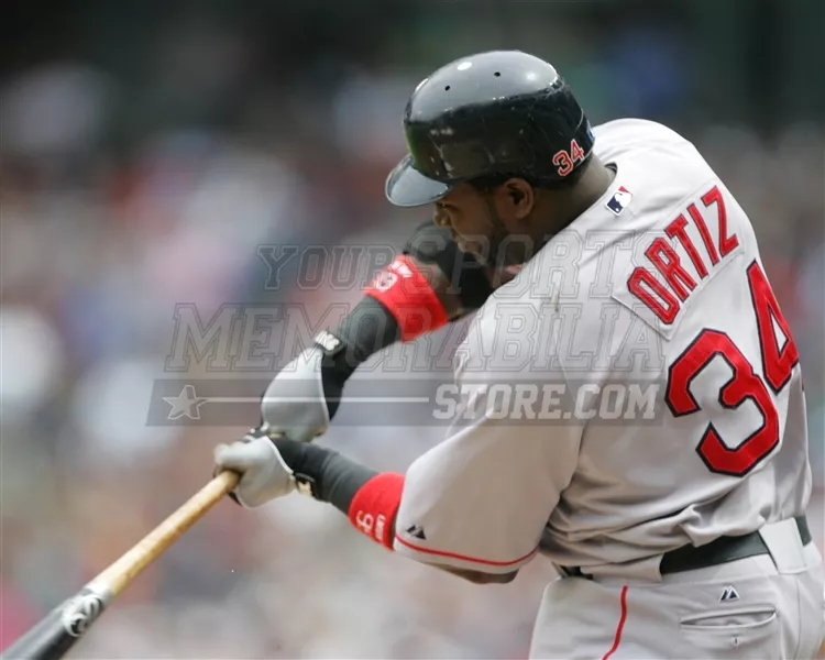 David Ortiz Boston Red Sox at bat away jersey swing 8x10 11x14 16x20 photo  090