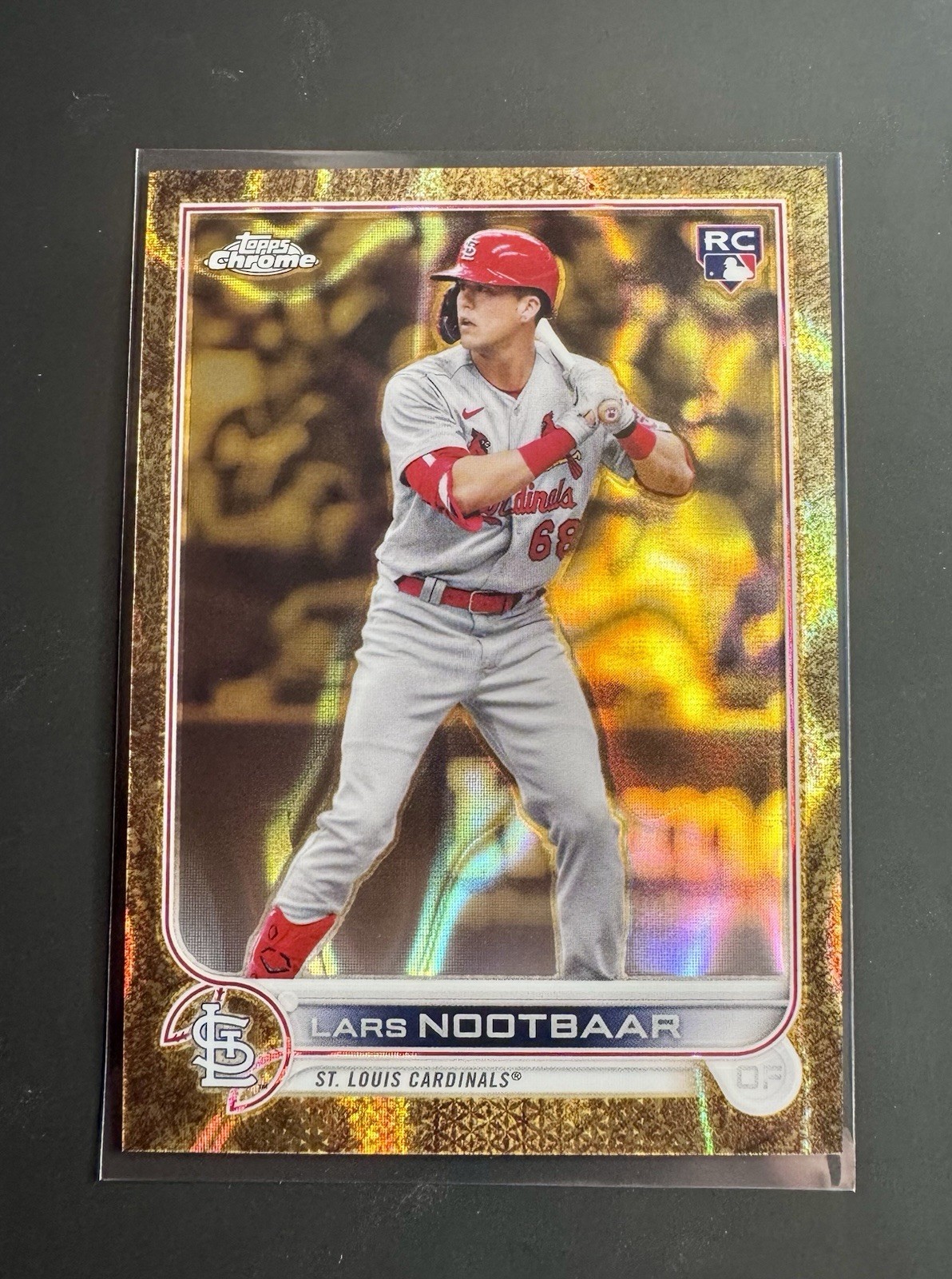 2022 Topps Gilded Collection - Lars Nootbaar #85 Gold Etch Lava RC Refractor /10