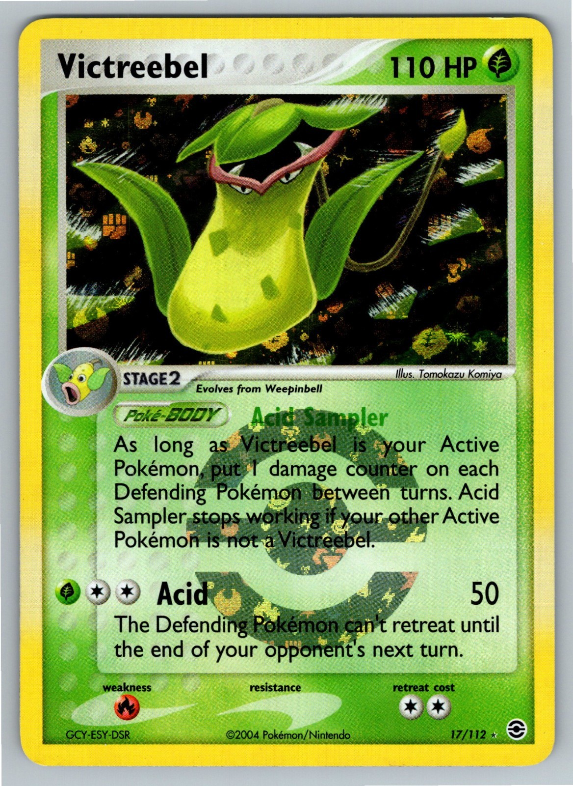 2004 Pokemon Victreebel Reverse 17/112 EX FireRed & LeafGreen - TOMOKAZU KOMIYA