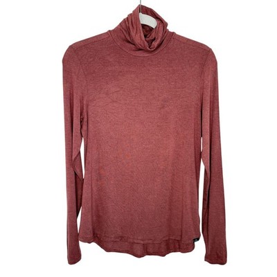 Prana Rust Red Turtle-Neck Lightweight Top, S