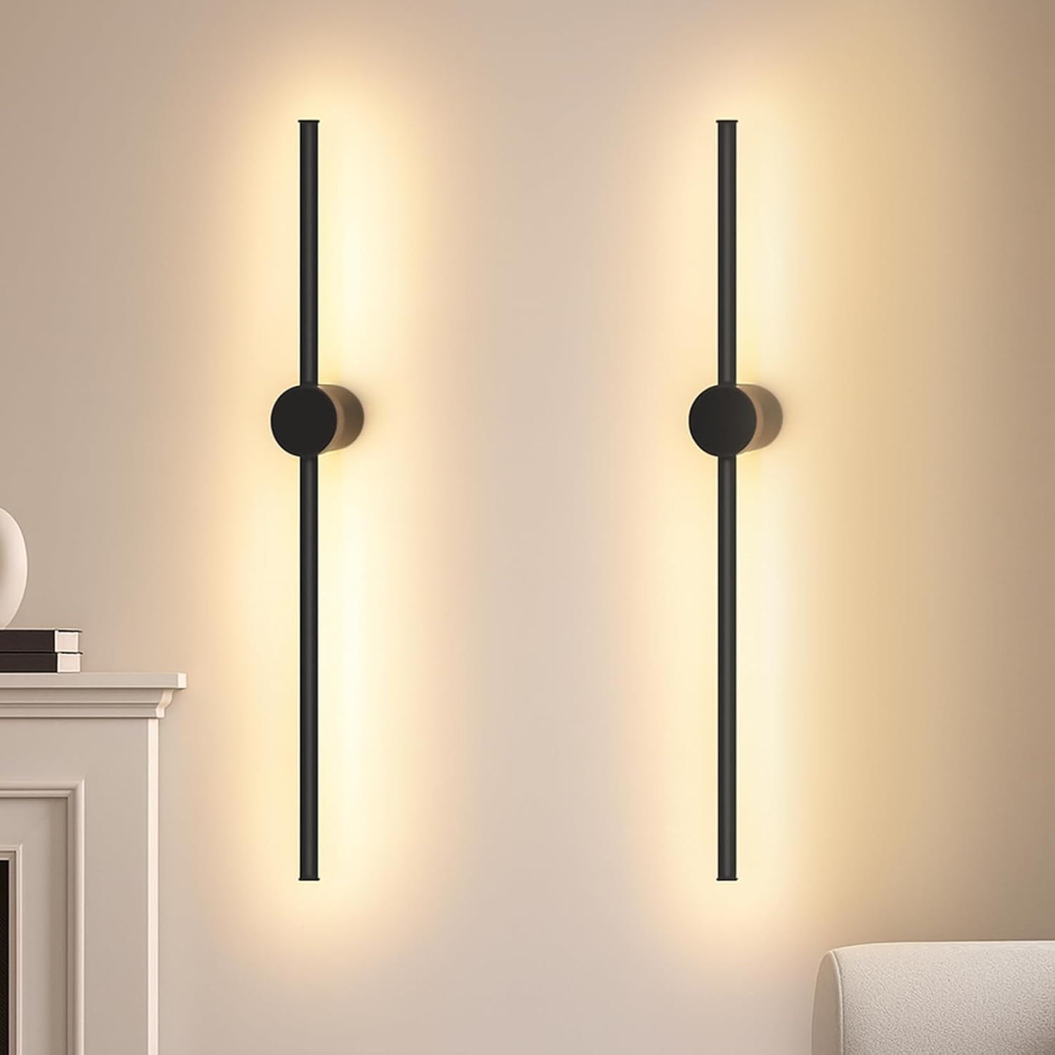 Set 2 Applique LED Interni 60cm Nere - Efficienza e Design Moderno