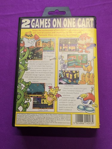 Sega Mega Drive 2 Gioco in 1 Confezione Fantastico Dizzy Cosmic Spacehead Con Poster - Foto 5 di 11