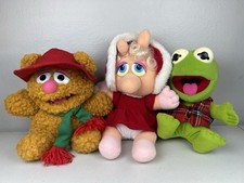 Vintage 1987 Muppets Miss Piggy, Kermit and Fozzie Plush