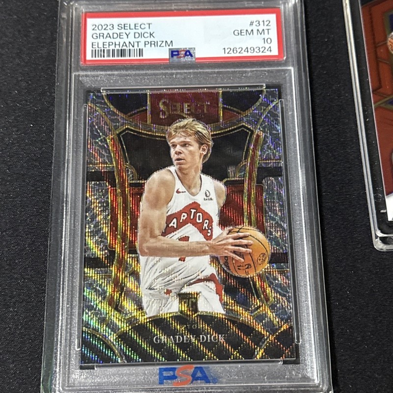 2023-24 Panini Select - Mezzanine Level Gradey Dick  Elephant Prizm (RC) PSA 10