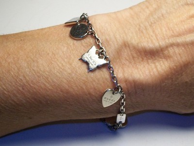 STERLING SILVER 925 GUCCI TRADEMARK CHARM BRACELET FABULOUS!!!