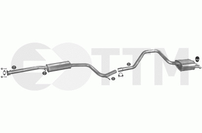 Ligne d'échappement robuste en acier aluminisé pour Ford Mondeo Break 1.8 D 1996-2000