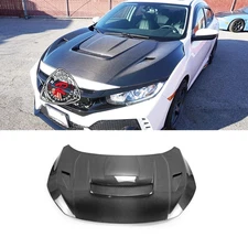 Fits 16-21 Honda Civic 2/4/5dr (Non Type-R) VR-Style Bonnet Hood (Carbon Fiber)