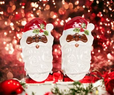 Ceramic African American Santa Dish/Spoon Rest Set/2, Home Décor, Gift for Her,
