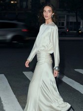 NWT Reformation Esmee Silk Long-Sleeve Maxi Dress Ivory 8