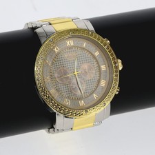 Men's Hip Hop Watch Iced Bling Rapper Heavy Metal Link Band Luxury Fashion 52mm