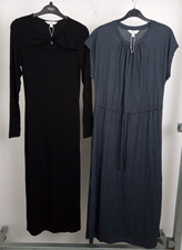 M&S Women's Maxi Dresses Size 8 2Pcs Navy Black Twist Collar Rib Knit NEW