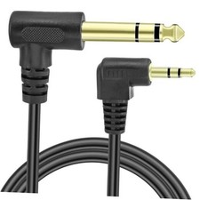 1/4" Male to 1/8" Male TRS Stereo Audio Cable, Right Angled 3.5mm to 6.35mm