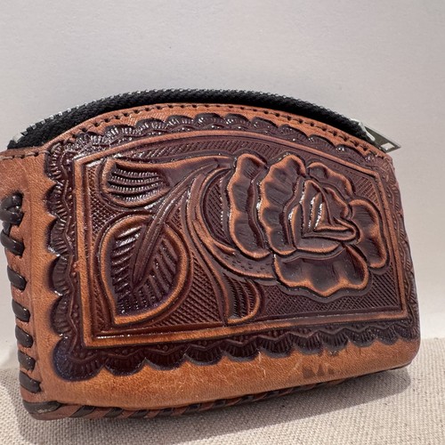 Lot of Four Vintage Tooled Leather Mexican Coin Purses - Picture 7 of 11