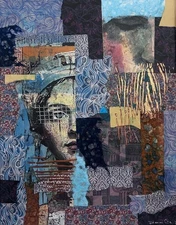 "Chasing Away the Blues," OOAK 11x14 Mixed Media Collage on Canvas