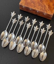 Set 12 Rare 19C Gorham Sterling Silver Demitasse Spoons American c1885 Mono M