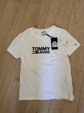 Image of Tommy Hilfiger Ladies White T-Shirt Size Small New with Tags 100% Cotton
