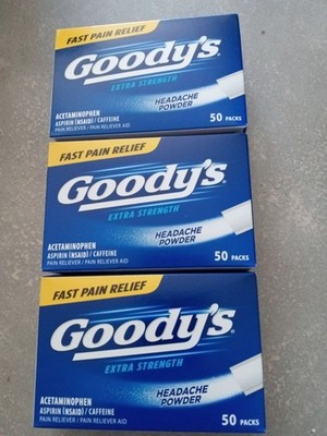 Goody's Extra Strength Headache Powder - 50 Count. Lot of 3 Boxes