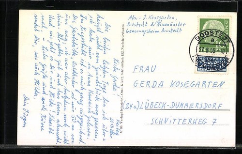 AK Boostedt bei Neumünster, Genesungsheim der LVA, Gasthaus Waldkater 1955 - Bild 2 von 2