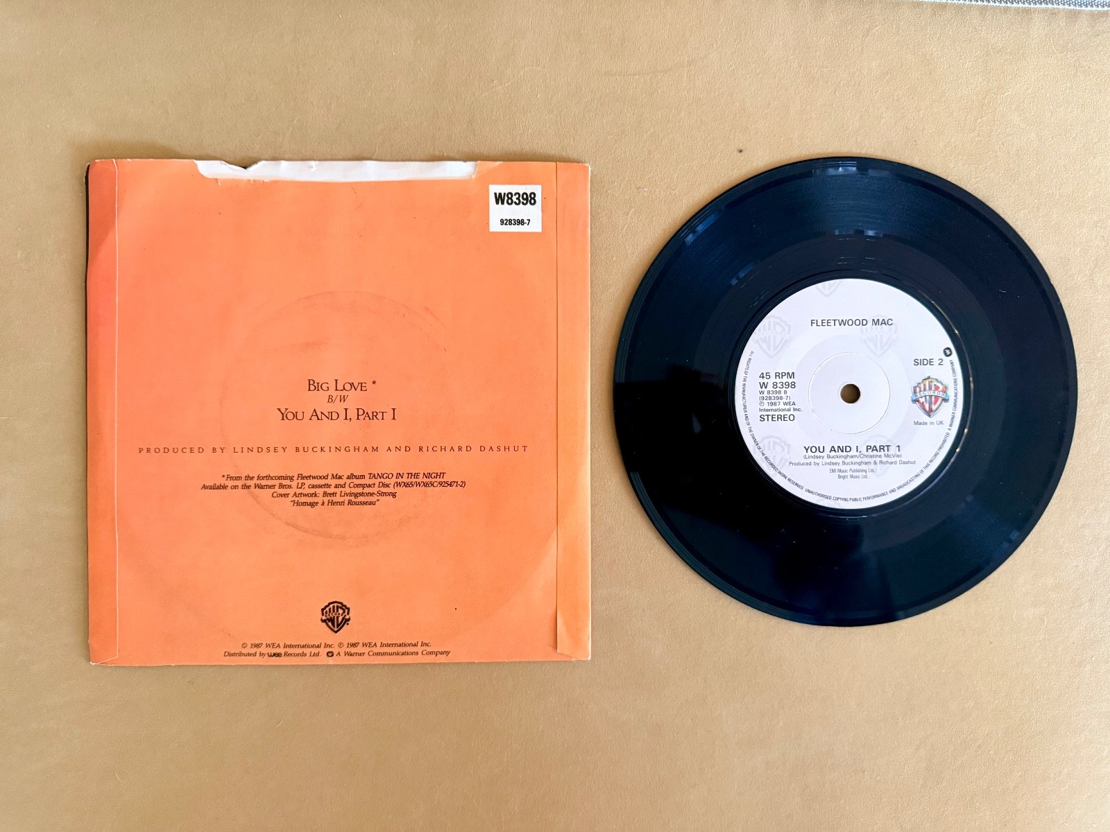 Vinyl 7" Inch single record - The Wonder Stuff - A Wish Away - VG+ image 2