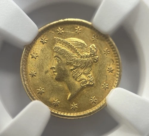 1852 NGC MS61 Gold Dollar $1 Liberty Princess Head US Mint Coin