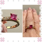 Ring - Vintage 925 Silver vermeil synthetic Ruby CZ - 8.75 Hollywood Collection