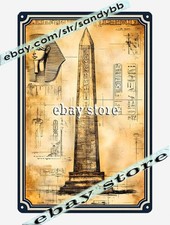 Obelisk Stone Metal Tin Sign Egyptian Tall Monument Egyptian mythology artwork