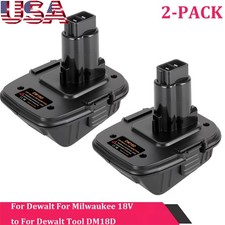 2x DM18D Battery Adapter for Dewalt For Milwaukee 18V Battery to For Dewalt Tool
