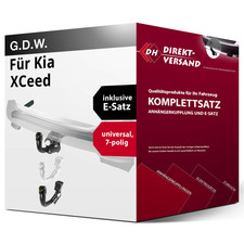 Für Kia XCeed CD (G.D.W.) Anhängerkupplung abnehmbar + E-Satz 7pol universell