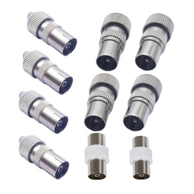 10Pcs Stable Connection Adapters TV Connectors with Couplers