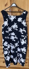 Talbots Size 18 Sleeveless Sheath Lined Dress Slant Pockets White Floral