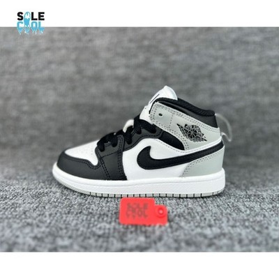 Air Jordan 1 Retro Mid PS PRESCHOOL Light Smoke Grey Black Shoes DQ8424-101