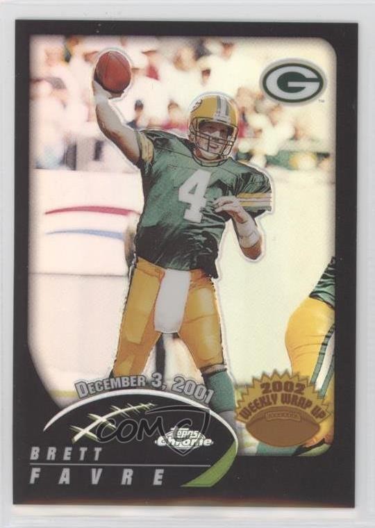 2002 Topps Chrome Weekly Wrap Up Black Refractor 96/599 Brett Favre #157 HOF s1i