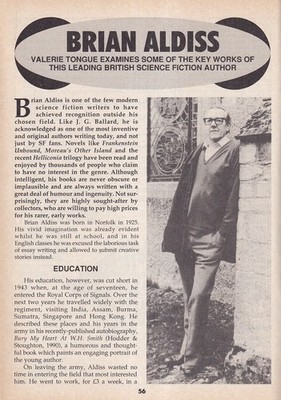 BRIAN ALDISS IN ORBIT : MAPPING THE IMAGINATION OF A BRITISH FUTURIST. BY VALERI