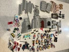 Vintage Playmobil Castle Lot Parts Tower Walls Doors Knights Weapons Horses