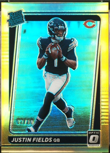 Justin Fields Signed 2021 Donruss Rated RC 253 Chicago Bears Auto