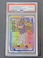 PAULINO SANTANA 2024 Bowman Chrome 1st SHIMMER REFRACTOR SP PSA 10 Gem MT Texas