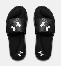 Under Armour Men's Ignite VI Adjustable Slides Sandals Black Size 11 -NEW
