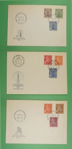 DR WHO 1958 SWITZERLAND 3 FDC ITU COMBO R40072