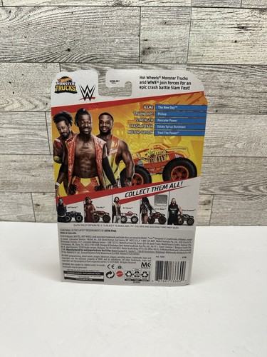 Hot Wheels WWE Monster Trucks Amarillo 2019 The New Day / Giant Wheels • Die - Imagen 7 de 7
