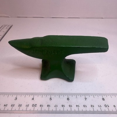 John Deere Green Cast Iron Anvil Advertising Agriculture Theme Collectible