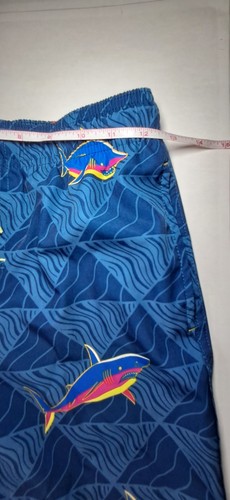 Wonder Nation Boys L 10-12 Swim Trunks Sharks Blue - Picture 4 of 5