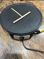 NutriChef Crepe Maker Nonstick 12 Inch Hot Plate Adjustable Temperature Control 